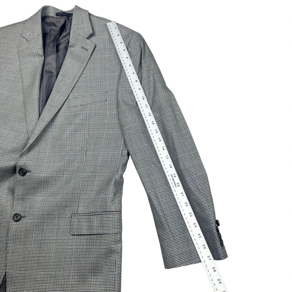 Lauren Ralph Lauren Men 44 L Windowpane Glen Plaid Blazer Jacket Silk Wool Blend